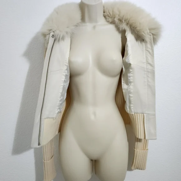 FOX FUR Lamb Skin LEATHER WOOL SNOWBUNNY Ski Jacket - Picture 9 of 14